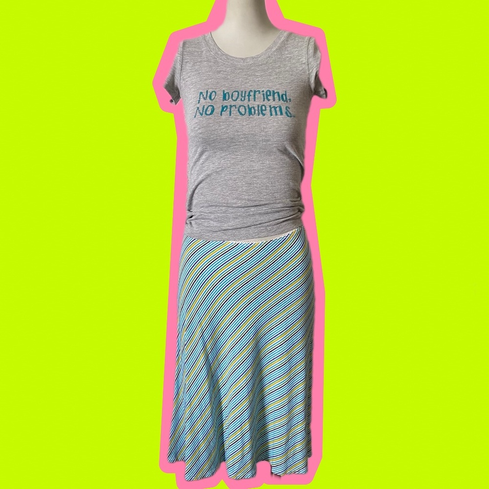 Y2K Charlotte Striped Jersey Skirt